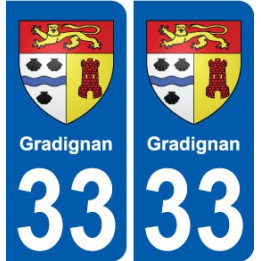 33 Gradignan blason ville autocollant plaque stickers