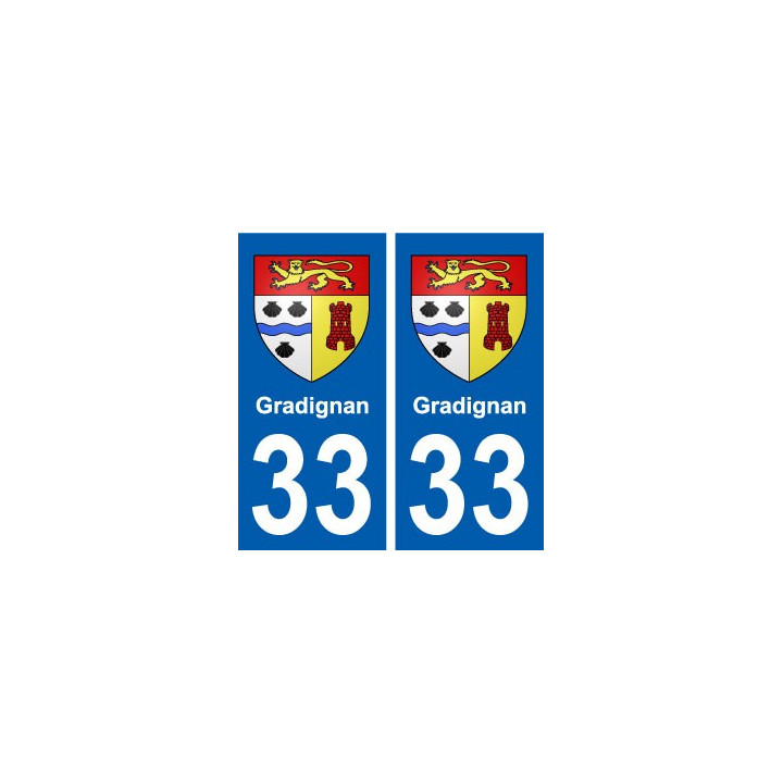 33 Gradignan blason ville autocollant plaque stickers