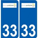 33 Gradignan logo ville autocollant plaque stickers