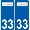 33 Gradignan logo ville autocollant plaque stickers