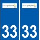 33 Gradignan logo ville autocollant plaque stickers