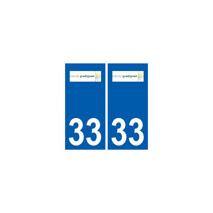 33 Gradignan logo ville autocollant plaque stickers