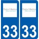 33 Gujan-Mestras logo ville autocollant plaque stickers
