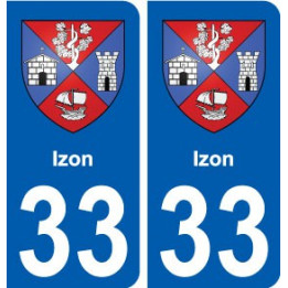 33 Izon blason ville autocollant plaque stickers