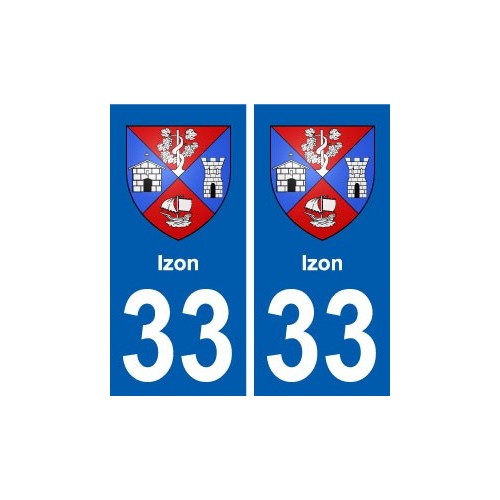 33 Izon blason ville autocollant plaque stickers