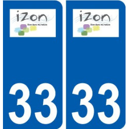 33 Izon logo ville autocollant plaque stickers