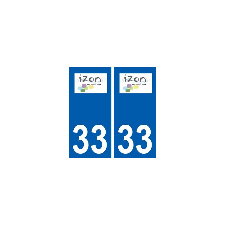 33 Izon logo ville autocollant plaque stickers