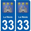 33 La Réole blason ville autocollant plaque stickers