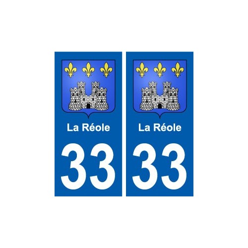 33 La Réole blason ville autocollant plaque stickers