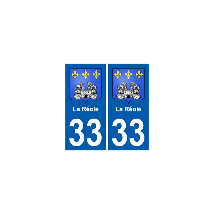 33 La Réole blason ville autocollant plaque stickers