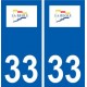 33 La Réole logo ville autocollant plaque stickers