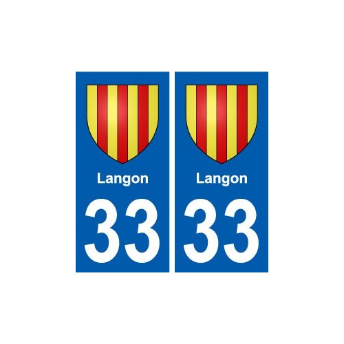 33 Langon blason ville autocollant plaque stickers