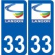 33 Langon logo ville autocollant plaque stickers