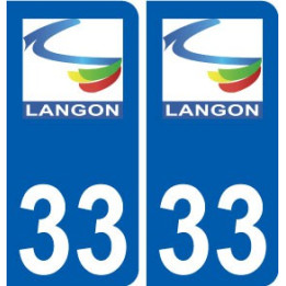 33 Langon logo ville autocollant plaque stickers