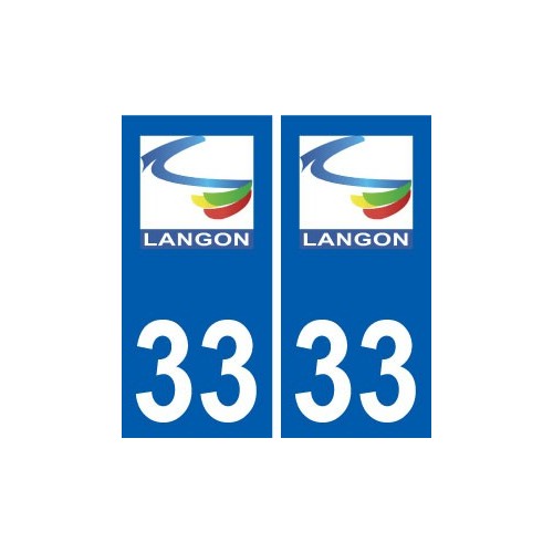 33 Langon logo ville autocollant plaque stickers