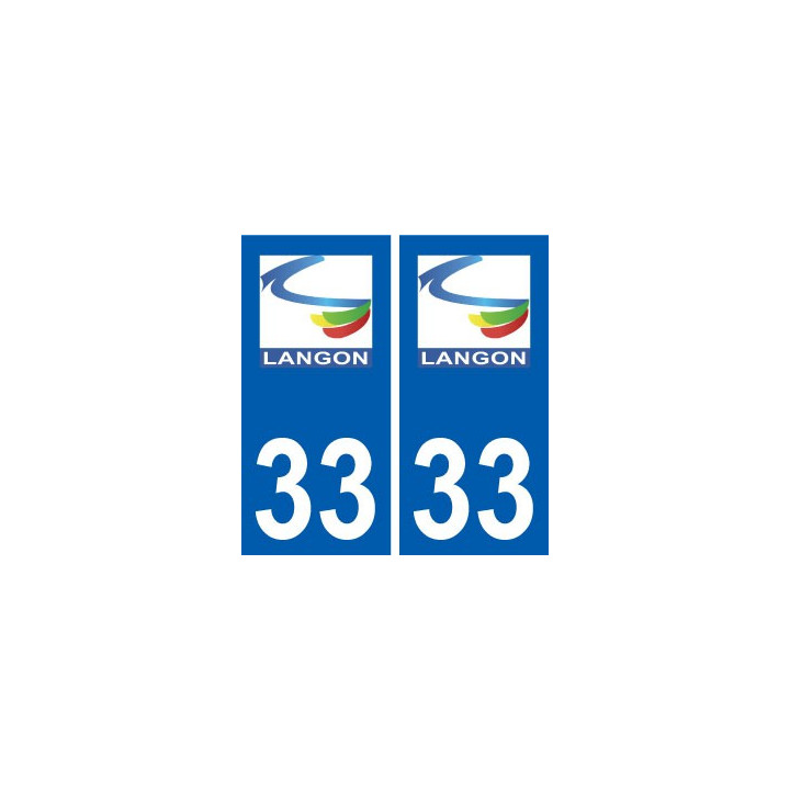 33 Langon logo ville autocollant plaque stickers