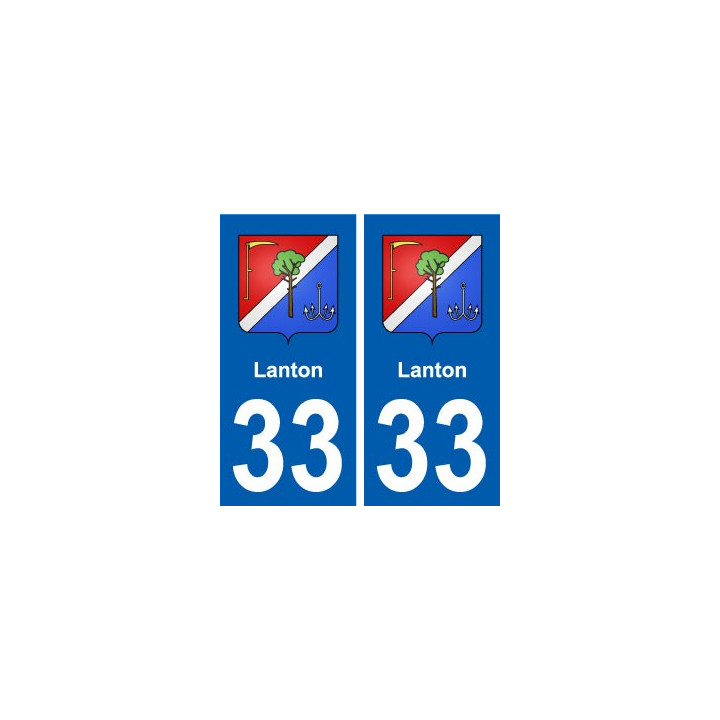 33 Lanton blason ville autocollant plaque stickers