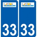 33 Lanton logo ville autocollant plaque stickers