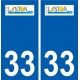 33 Lanton logo ville autocollant plaque stickers