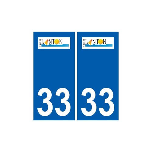 33 Lanton logo ville autocollant plaque stickers