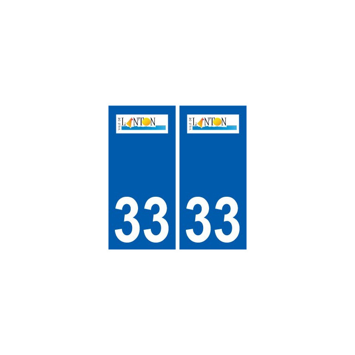 33 Lanton logo ville autocollant plaque stickers