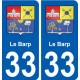 33 Le-Barp blason ville autocollant plaque stickers