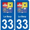 33 Le-Barp blason ville autocollant plaque stickers