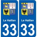 33 Le-Haillan blason ville autocollant plaque stickers