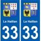 33 Le-Haillan blason ville autocollant plaque stickers