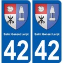 42 Saint-Genest-Lerpt blason ville autocollant plaque stickers