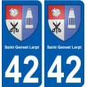 42 Saint-Genest-Lerpt blason ville autocollant plaque stickers