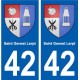 42 Saint-Genest-Lerpt escudo de armas de la ciudad de etiqueta, placa de la etiqueta engomada