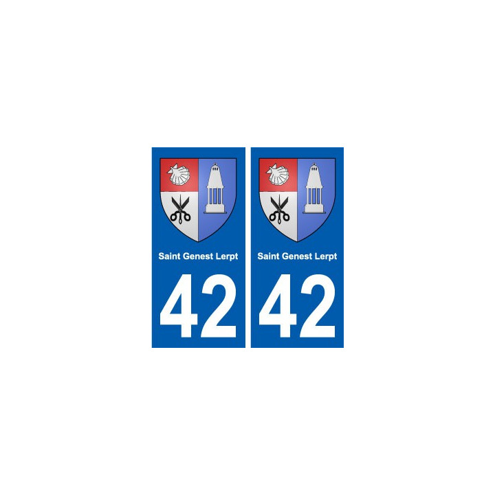 42 Saint-Genest-Lerpt blason ville autocollant plaque stickers