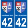 42 Saint-Genest-Lerpt blason ville autocollant plaque stickers