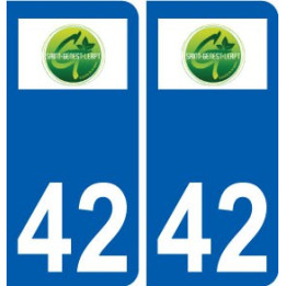 42 Saint-Genest-Lerpt logo ville autocollant plaque stickers