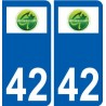 42 Saint-Genest-Lerpt logo ville autocollant plaque stickers