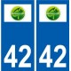 42 Saint-Genest-Lerpt logo ville autocollant plaque stickers