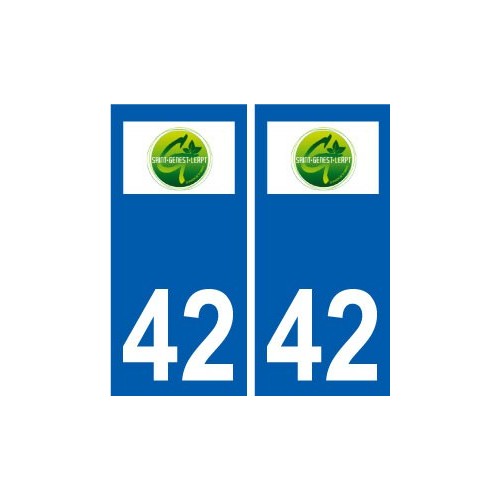 42 Saint-Genest-Lerpt logo ville autocollant plaque stickers