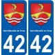 42 Saint-Marcellin-en-Forez blason ville autocollant plaque stickers