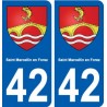 42 Saint-Marcellin-en-Forez blason ville autocollant plaque stickers