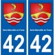 42 Saint-Marcellin-en-Forez blason ville autocollant plaque stickers