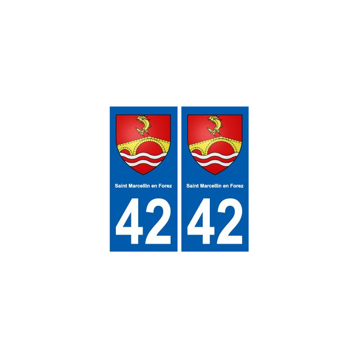 42 Saint-Marcellin-en-Forez blason ville autocollant plaque stickers