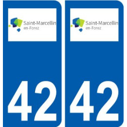 42 Saint-Marcellin-en-Forez logo ville autocollant plaque stickers