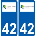 42 Saint-Marcellin-en-Forez logo ville autocollant plaque stickers