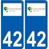 42 Saint-Marcellin-en-Forez logo ville autocollant plaque stickers