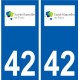 42 Saint-Marcellin-en-Forez logo ville autocollant plaque stickers