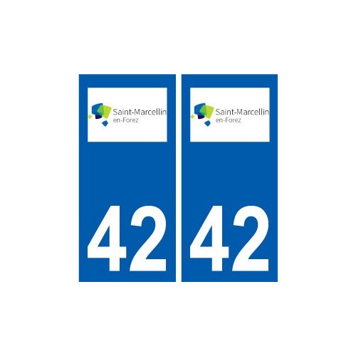 42 Saint-Marcellin-en-Forez logo ville autocollant plaque stickers