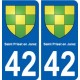 42 Saint-Priest-en-Jarez blason ville autocollant plaque stickers