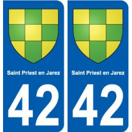 42 Saint-Priest-en-Jarez blason ville autocollant plaque stickers
