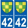42 Saint-Priest-en-Jarez blason ville autocollant plaque stickers